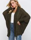 Open Front Batwing Sleeve Cardigan