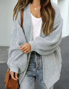 Drop Shoulder Balloon Sleeve Cardigan
