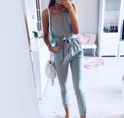 Tied Spaghetti Strap Square Neck Jumpsuit