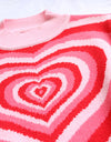 Heart Mock Neck Long Sleeve Sweater