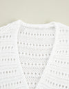 Openwork Open Front Long Sleeve Cardigan