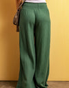 Smocked Waist Texture Wide Leg Pants