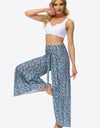 Floral Tie-Waist Tiered Culottes