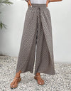 Tied Printed Wide Leg Pants