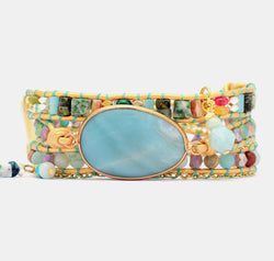 Handmade Natural Stone Beaded Triple Layer Bracelet