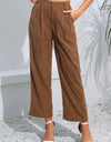 Buttoned  Straight Hem Long Pants