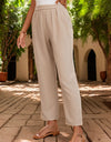 Ruched Half Elastic Waist Pants