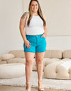 RFM Tummy Control High Waist Raw Hem Denim Shorts