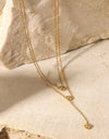 Stainless Steel Zircon Double-Layered Necklace