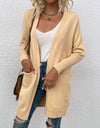 Open Front Long Sleeve Cardigan with Pockets