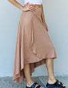 Ninexis First Choice High Waisted Flare Maxi Skirt in Camel