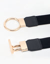 Circle Shape Buckle Zinc Alloy Buckle PU Leather Belt