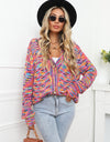 Button Up Dropped Shoulder Cardigan