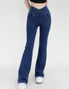 Wide Waistband Bootcut Jeans with Pockets