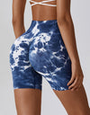 Tie Dye Wide Waistband Slim Fit Sports Shorts