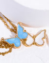 Butterfly Pendant Copper 14K Gold-Plated Necklace