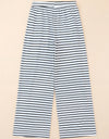 Striped Drawstring Waist Wide Leg Pants