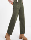 Pocketed Elastic Waist Straight Pants