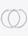 Adored Inlaid Moissanite 925 Sterling Silver Hoop Earrings