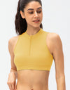 Full Size Cropped Cutout Back Zipper Front Active Tank Top