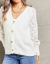 Rib-Knit Plunge Raglan Sleeve Cardigan