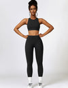 Cutout Cropped Sport Tank and Leggings Set