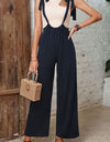 Tied Wide Leg Overalls