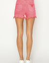 RISEN High Waist Frayed Hem Denim Shorts