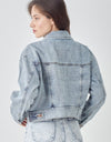 RISEN Full Size Button Down Cropped Denim Jacket