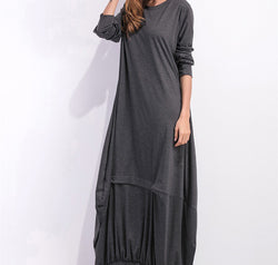 Full Size Round Neck Long Sleeve Sweatshirt Dress