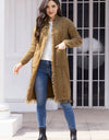 Fringe Trim Open Front Cardigan with Pockets