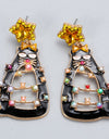 Rhinestone Alloy Cat Earrings