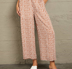 Polka Dot High Waist Wide Leg Pants with Pockets