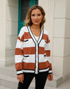 Striped Button Down Cardigan