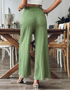 Pocketed Elastic Waist Wide Leg Pants