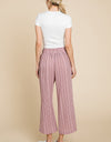 Cotton Bleu by Nu Lab Striped Elastic Waist Wide Leg Pants