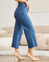 RFM Crop Chloe Full Size Tummy Control High Waist Raw Hem Jeans