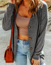 Long Sleeve Dropped Shoulder Cardigan with Pocket