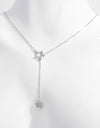 925 Sterling Silver Zircon Star Drop Necklace