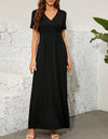 Surplice Short Sleeve Maxi Dress