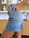 Judy Blue Full Size High Waist Raw Hem Denim Shorts