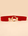 Circle Shape Buckle Zinc Alloy Buckle PU Leather Belt