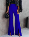 Front Slit Flare Leg Pants