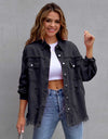 Distressed Drop Shoulder Denim Jacket