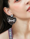 LOVE Beaded Heart Earrings