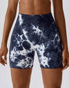 Tie Dye Wide Waistband Slim Fit Sports Shorts