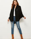 Open Front Batwing Sleeve Cardigan