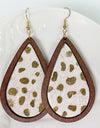 Teardrop Shape Wooden Dangle Earrings