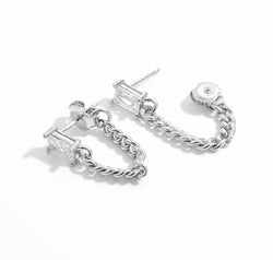 925 Sterling Silver Zircon Chain Earrings