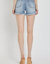 RISEN High Rise Distressed Denim Shorts